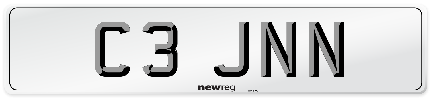 C3 JNN Number Plate from New Reg